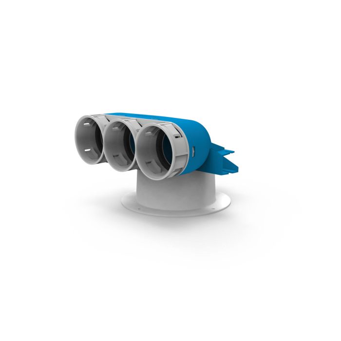 Ventielcollector Vent-Axia | 3xØ69-Ø125x70mm | 90°