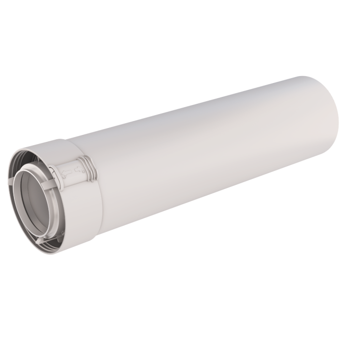 Verlengbuis Ubbink UbiFit | Ø80/125x1000mm | Klemband | Wit