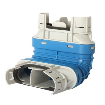 Bocht Vent-Axia | 90° | Vert. | Slang 132x52mm | Vlak Onder